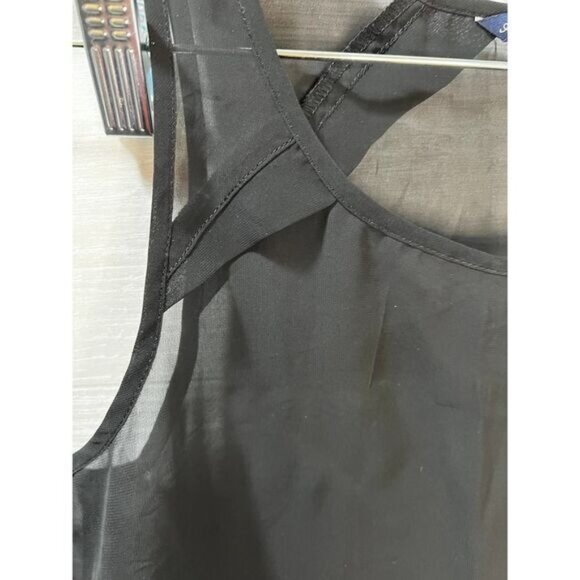 American Eagle Outfitters Black Chiffon‎ Blouse Sleeveless XS - Picture 4 of 8
